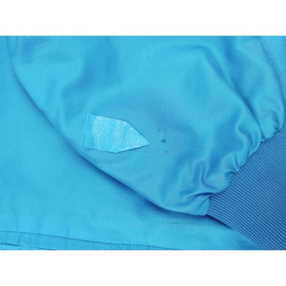 Vintage Racer Jacket Blue Patsy Bee 70s Zip Men Medium Shoulder Strap Neck Snaps - Picture 7 of 7